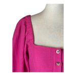 l*space L*  Dress Women Small Pink Linen Blend Square Neck Marina Button Front Mini Photo 4