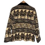 New Directions Vintage Whimsical Zebra Safari Print Tapestry Jacket Size XL Tan Photo 1