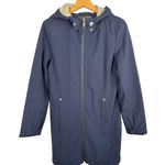 Calvin Klein Womens Soft Shell Mid Length Hooded Rain Jacket Blue size XS Photo 0