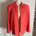 Coldwater Creek  Linen Blend Coral Open Front Blazer Jacket Women’s Large Photo 0