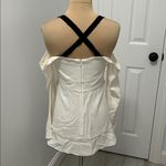 Proenza Schouler  Cream Black Cold Shoulder Blouse Photo 2