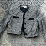 Vintage Brystelle International Wool Blazer Skirt Set Houndstooth 16 Black Photo 1