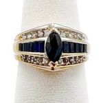 14K White Gold Sapphire & Diamond Ring Photo 0
