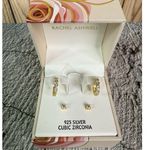 Rachel Ashwell NIB 925 Sterling Silver Vermeil Cubic Zirconia Earrings Set Photo 0