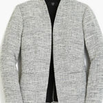J.Crew ‎ 365 Going Out Blazer Size 00 Tweed Open Front Career Office Minimalist Photo 0