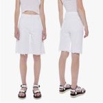 Mother Cotton White High Rise Bermuda Frayed The Undercover Knee Fray Shorts 27 Photo 0