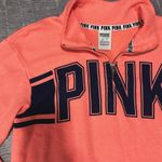 PINK - Victoria's Secret  Quarter Zip Pullover Sweatshirt Women XS Neon Pink Orange Photo 4