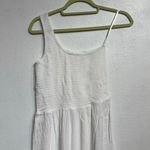 Becca  Swim White Ponza Smocked One Shoulder Dress Sz L NWT Photo 3
