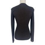 Brunello Cucinelli  Metallic V-Neck Long Sleeve Top Photo 9