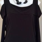 NABI Black Cold Shoulder Thick Straps 3/4th Sleeves Stretchy Material Sz XL. Photo 0
