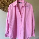 ZARA  cute bubblegum pink oversized poplin button down shirt Photo 1