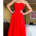 TOCCIN x RTR Red Sweetheart Neckline Strapless Flowy Skirt Midi Dress Size 14 Photo 3