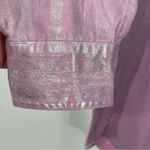 One Teaspoon NWT Future Denim Everyday Shirt Pink Metallic Foil MEDIUM Oversized Photo 11