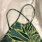 Aerie  Bathing Suit Bikini Halter Top Tropical Blue Green Beach Pool Swim Summer Photo 1