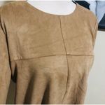 DO+BE Faux Suede blouse top Bell sleeves bohemian TAN SMALL Hippie western NEW Photo 1