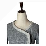Lucky Brand  Jacket Women XS Gray Knit Asymmetrical Zip Moto Sweater Coat Preppy Photo 2