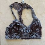 Free People  Intimates Lacy Brown Blue Racerback Bra Sz Medium Photo 0
