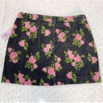 Wild Fable  Black Floral High-Rise Cord‎ Mini Skirt sz 12 Photo 5