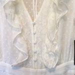 Lulus Lulu’s jumpsuit Clareese White Swiss dot ruffled long sleeve jumpsuit Medium NWT Photo 14