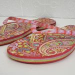 Vera Bradley Paisley in Paradise Womens Flip Flops Size 9 Pink Slip-On Summer Photo 0