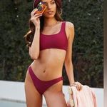 Hello Molly South Beach Pier Bikini in Wine Red Photo 0