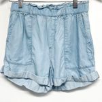 Aerie  Chambray Denim Jean Look Camp High Waisted Paper bag Shorts Small Photo 0