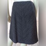 Ann Taylor Cotton Knit Short Straight Lined Skirt Button BLK/WH Side Zip SASSY Photo 13