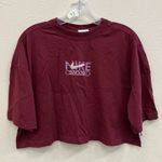 Nike  swoosh burgundy boxy crop top size small Photo 0