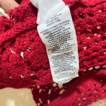 Avec Les Filles  Red Crochet Asymmetric Button Vest Size Small Boho Western Photo 3