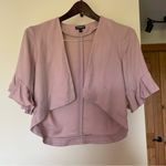 EXPRESS Pink Ruffle Short Sleeve Cropped Bolero Coquette Shrug Jacket Small Photo 7