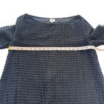Megan Huntz Atlanta Black Windowpane 3/4 Sleeve Midi Dress Medium M Sheer USA Photo 13