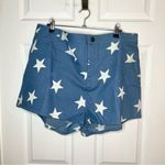 Modcloth  All Stars No Stripes HighRise Denim Shorts Blue White Star Print 16 NWT Photo 1