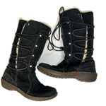 UGG  AUSTRALIA Surfcat 5158 Shearling Lined Black Leather Boots sz 8 Photo 0