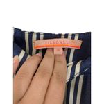 Vilagallo Navy‎ Striped Button Straight Leg Pants Size 38 Blue Photo 2