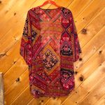 American Eagle  sheer red Aztec tribal kimono cardigan Photo 1