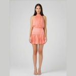 Elizabeth and James  NEW Carlita‎ Dress Sleeveless High Neck Orange Silk Size 6 Photo 1