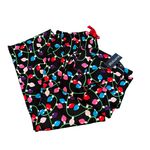 Multicolored Lights Novelty Print Flannel Pajama Set Black Size 1X Photo 0