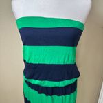Gap Rugby Stripe Navy & Green Strapless Maxi Dress Size large Photo 2