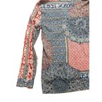 Sanctuary Women's Patchwork Print Long Sleeve V Neck Shift Dress Red Blue Casual Photo 6
