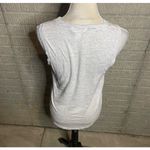 Athleta  Striped Muscle Tank Top Womens Size Small Gray White Ribbed Sleeveless Photo 2