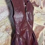 Commense Faux Leather Panel Pleated Dress size xs Purple Photo 3
