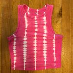 SO  Hot Pink and White Tie-Dye Cropped Tank Top Photo 0