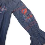 Philosophy  Embroidered Chambray Off The Shoulder Peasant Dress Photo 3