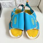 Keen  Knotch Creek Sz 7 Open Toe Sandals Shoes Blue Yellow Adaptive Hook & Loop Photo 2