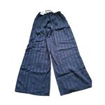 Forever 21 NWT Fairy Goth Pinstripe Wide Leg Flare Drawstring Pants Black XS Whimsical Boho Photo 3