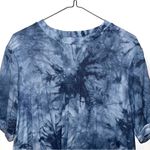 Como vintage  Blue Tie Dye Front Twist Knot T-shirt Top Photo 4
