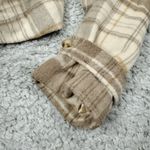 Free People Highlands Wool Plaid Double Breasted Peacoat Brown Size XL Oversized Photo 4