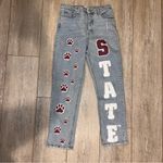 GAMEDAY SOCIAL Legacy Collection Mississippi State MSU Jeans Bulldog Paws 31 White Photo 1
