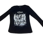 Athleta  Women's Size Large Black Long Sleeve Dyme Boxing &‎ Fitness Shirt Photo 2