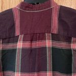 Madewell  Plaid‎ Tie-Neck Button-Down Cowgirl Western Shirt in Cherry Wood XXS Photo 15